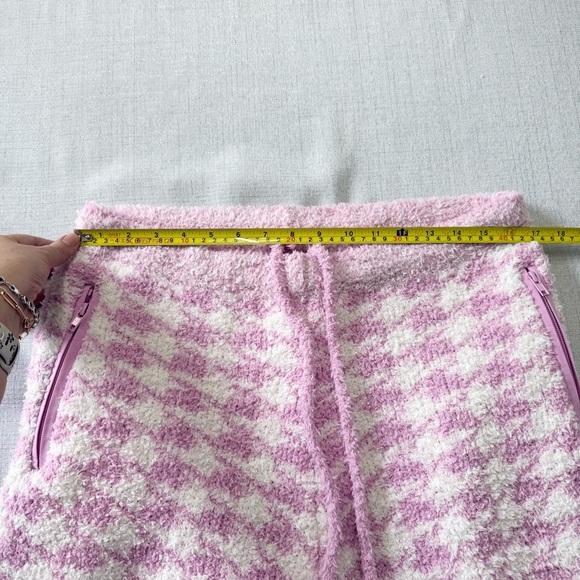 SKIMS Unisex Cozy Joggers in Petal Houndstooth Pink & White Loungewear Size L/XL - Picture 6 of 10